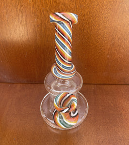 Swirl Colored Design Thick Glass 6" Rig Shower 14MM male bowl