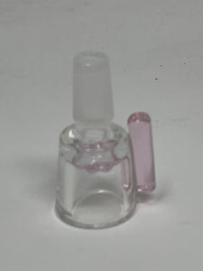 Beautiful Thick Glass 14mm Male Bowl Pink Handle & Pink Glass Screen built in