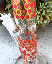 Collectible Handmade 10" Straight Bong w/honey comb Design Flower w/Bee Bowl