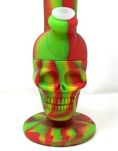 Thick Silicone Detachable Unbreakable 11" Skull Design Bong w/Claw Silicone Bowl