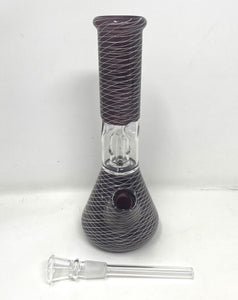 8" Beaker Dome Percolator Glass Bong Ice catchers Slide Stem with Bowl