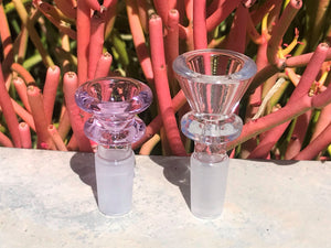 Collectible Unique Thick Pink Glass 6" Rig 2 - 14mm Male Slide Bowls