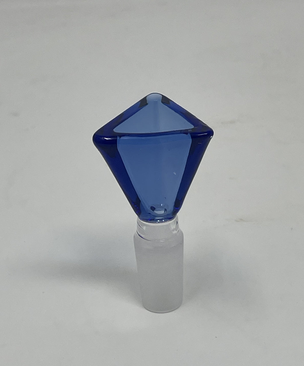 14MM Male Thick Transparent BLUE Glass Triangle Bowl