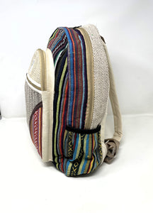 Natural Handmade Large Multi Pocket Hemp Nepal Backpack (THC FREE)