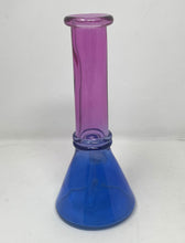 Thick Transparent Blue & Pink Glass 8" Beaker Bong with Bowl