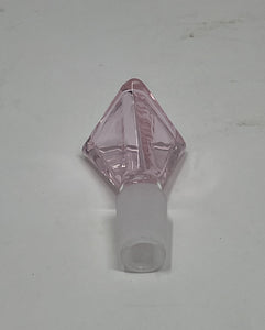 14MM Male Thick Transparent Pink Glass Triangle Bowl