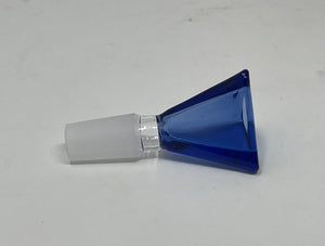 14MM Male Thick Transparent BLUE Glass Triangle Bowl