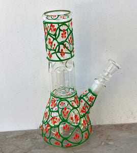 Beautiful Design Thick Glass 8" Beaker Bong with Dome Shower Perc