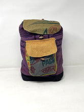 Recycled Jute Rice Bag Backpack Hand Made Nepal Multi Color