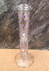 Collectible Handmade 10" Straight Bong w/honey comb Design Flower w/Bee Bowl