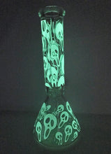 13" Collectible Heavy Beaker Bong and Glows in the Dark/Skulls 14mm Slide Bowls - BOO!