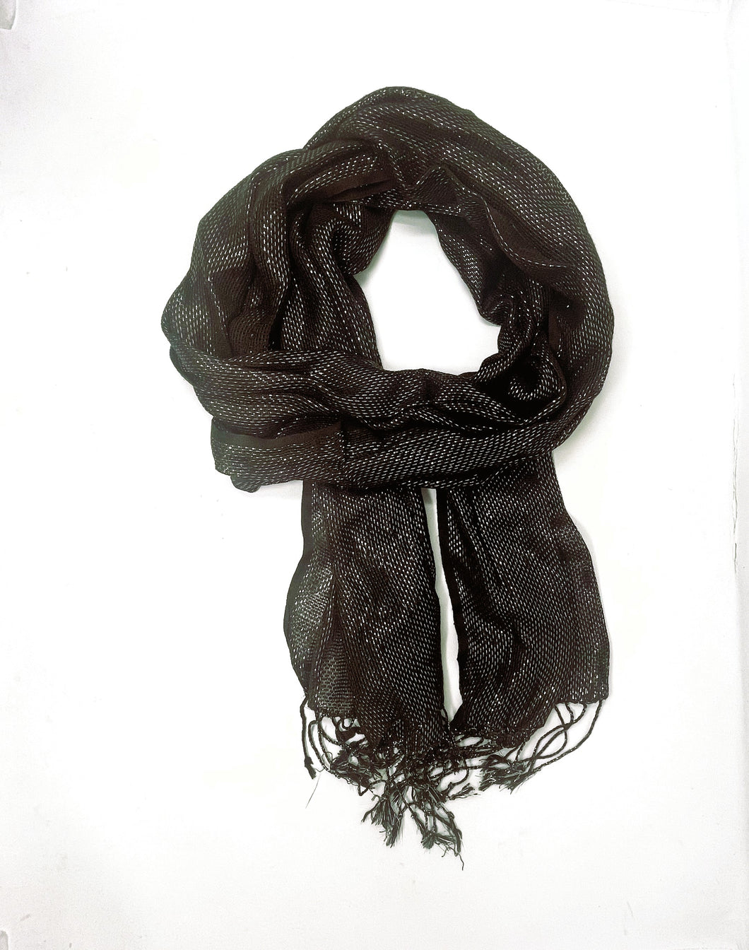 Exquisite Brown with Silver accents Thin & Lightweight Fashion Scarf