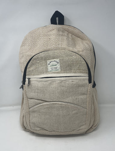 Natural Handmade Large Multi Pocket Hemp Backpack (THC FREE)