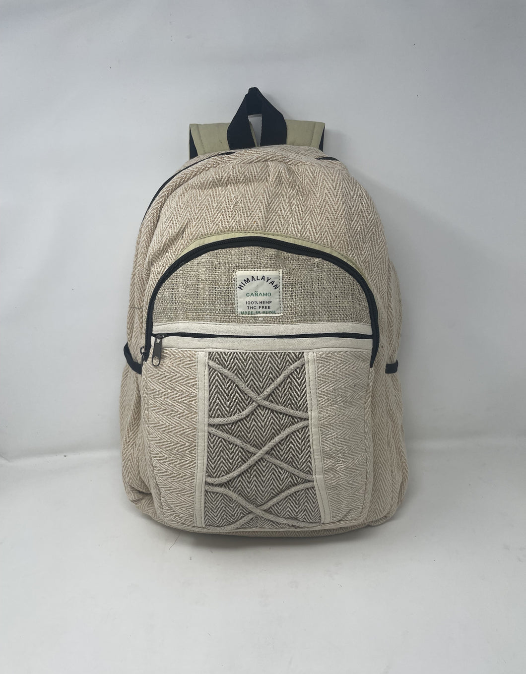 Natural Handmade Large Multi Pocket Hemp Backpack (THC FREE) Various Color