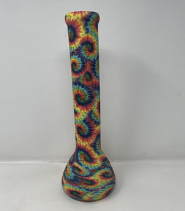 NEW! Tie Dye Design Silicone Detachable 13" Bong Glass Downstem Colored Bowl