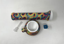 NEW! Tie Dye Design Silicone Detachable 13" Bong Glass Downstem Colored Bowl