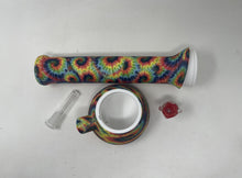 Tie Dye Design Silicone Detachable Beaker 13" Bong Glass Bowl