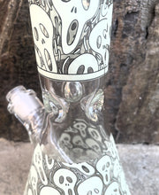 Best 14" Thick Heavy Glass Beaker Bong Glow in the Dark Skulls
