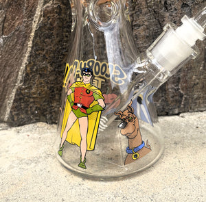 Collectible 14" Thick Heavy Glass Beaker Bong Scooby Doo Design 2 - Bowls