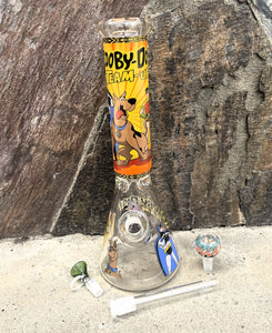 Collectible 14" Thick Heavy Glass Beaker Bong Scooby Doo Design 2 - Bowls