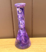 Beautiful Marble Purple Design Thick Glass 10" Beaker Bong