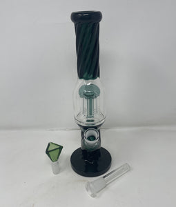 11" Straight Thick Glass Bong 8 Arm Perc twisted glass