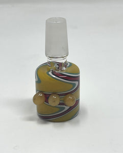14mm Male Thick Glass Bowl Swirl Design and three notches