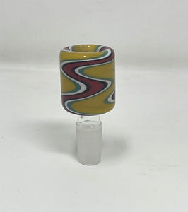 14mm Male Thick Glass Bowl Swirl Design and three notches