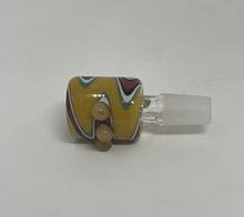 14mm Male Thick Glass Bowl Swirl Design and three notches
