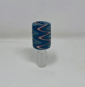 Blue Swirl Design Handmade 14mm Male Thick Glass Bowl