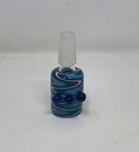 Blue Swirl Design Handmade 14mm Male Thick Glass Bowl