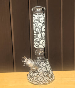Best 14" Thick Glass Beaker Bong Glow in the Dark Skulls 14mm Bowl