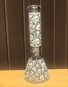 Best 14" Thick Glass Beaker Bong Glow in the Dark Skulls 14mm Bowl