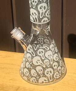 Best 14" Thick Glass Beaker Bong Glow in the Dark Skulls 14mm Bowl