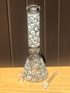 Best 14" Thick Glass Beaker Bong Glow in the Dark Skulls 14mm Bowl