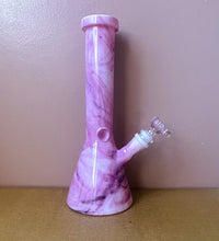 Beautiful Pink Marble Design 10" Thick Glass Bong