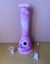 Beautiful Pink Marble Design 10" Thick Glass Bong