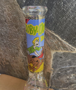Collectible 14" Thick Heavy Glass Beaker Bong Scooby Doo Design