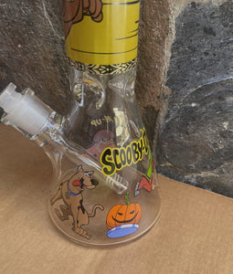 Collectible 14" Thick Heavy Glass Beaker Bong Scooby Doo Design