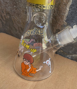 Collectible 14" Thick Heavy Glass Beaker Bong Scooby Doo Design