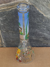 Collectible 14" Thick Heavy Glass Beaker Bong Scooby Doo Team-up Design