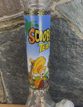Collectible 14" Thick Heavy Glass Beaker Bong Scooby Doo Team-up Design