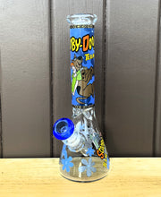 Collectible 14" Thick Heavy Glass Beaker Bong Scooby Doo Team-up Design