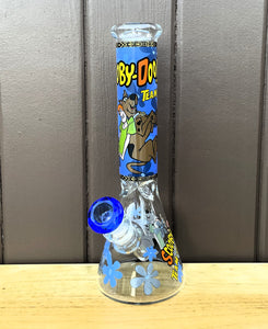 Collectible 14" Thick Heavy Glass Beaker Bong Scooby Doo Team-up Design