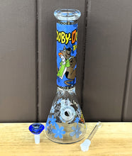 Collectible 14" Thick Heavy Glass Beaker Bong Scooby Doo Team-up Design