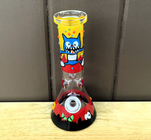 Thick Glass 8" Beaker Bong Crazy Cat Design