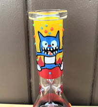 Thick Glass 8" Beaker Bong Crazy Cat Design