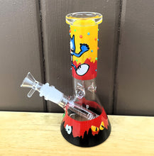 Thick Glass 8" Beaker Bong Crazy Cat Design