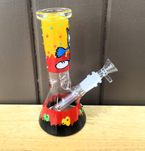 Thick Glass 8" Beaker Bong Crazy Cat Design