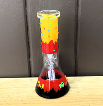 Thick Glass 8" Beaker Bong Crazy Cat Design